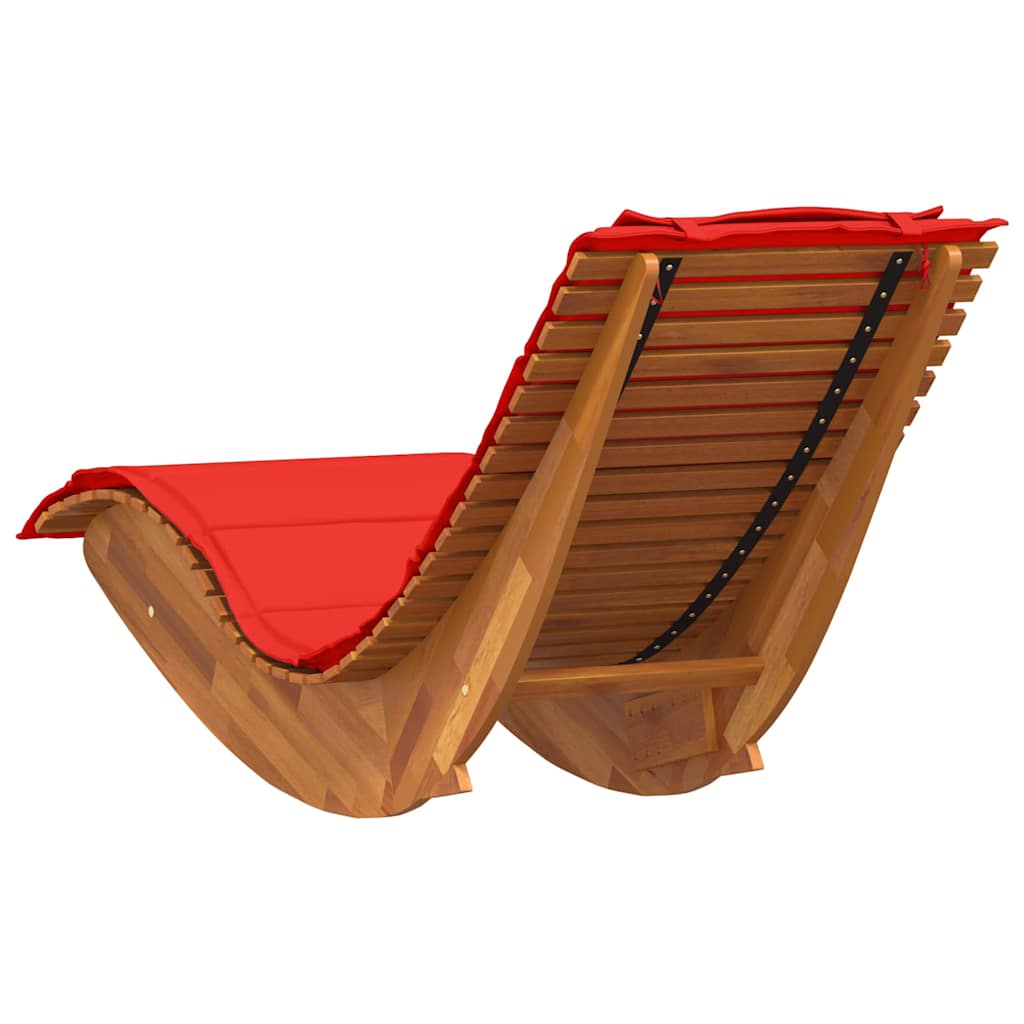 Solstol med pude 2-person 2 pcs Brun Massivt Akacietræ