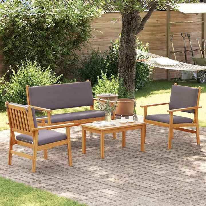 Havesofa Sæt 4 pcs Brun 120 x 65,5 x 79 cm Massivt Akacietræ