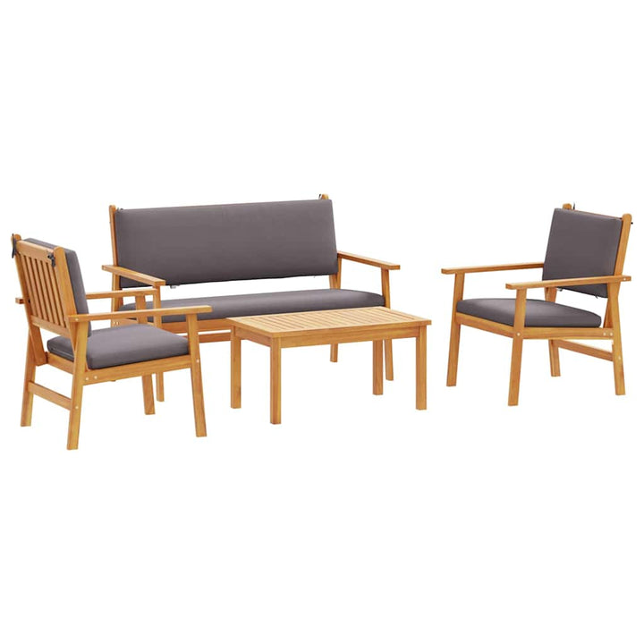 Havesofa Sæt 4 pcs Brun 120 x 65,5 x 79 cm Massivt Akacietræ