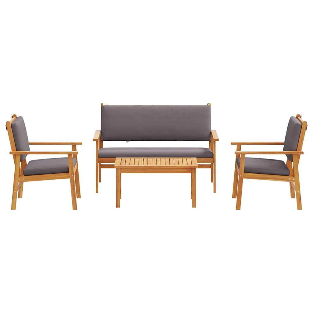 Havesofa Sæt 4 pcs Brun 120 x 65,5 x 79 cm Massivt Akacietræ