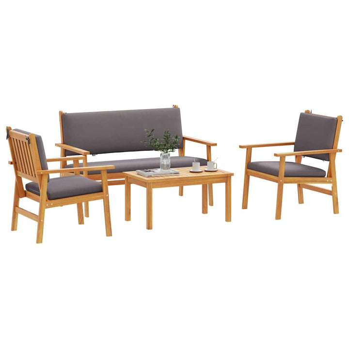 Havesofa Sæt 4 pcs Brun 120 x 65,5 x 79 cm Massivt Akacietræ