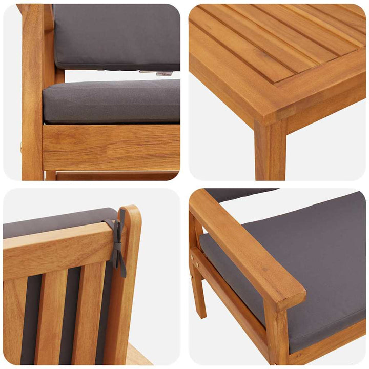 Havesofa Sæt 3 pcs Brun 120 x 65,5 x 79 cm Massivt Akacietræ
