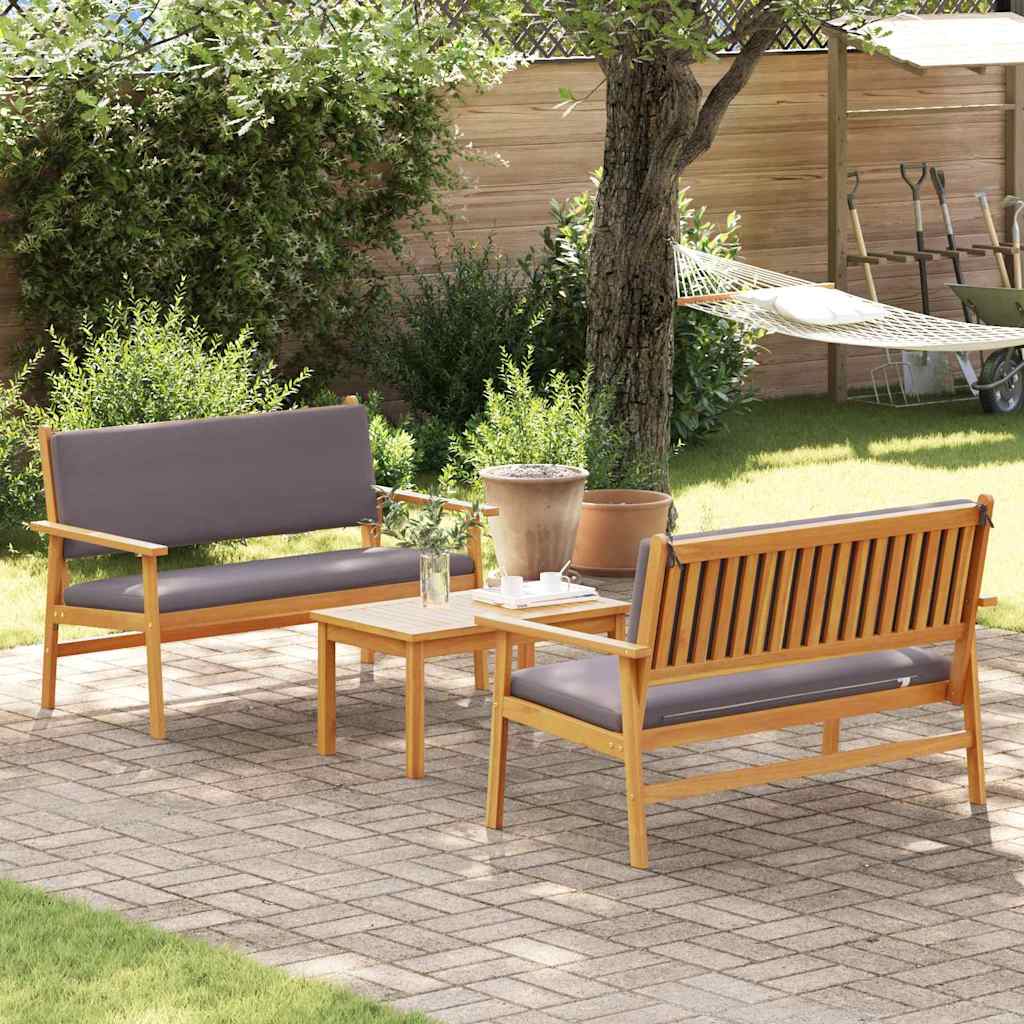 Havesofa Sæt 3 pcs Brun 120 x 65,5 x 79 cm Massivt Akacietræ