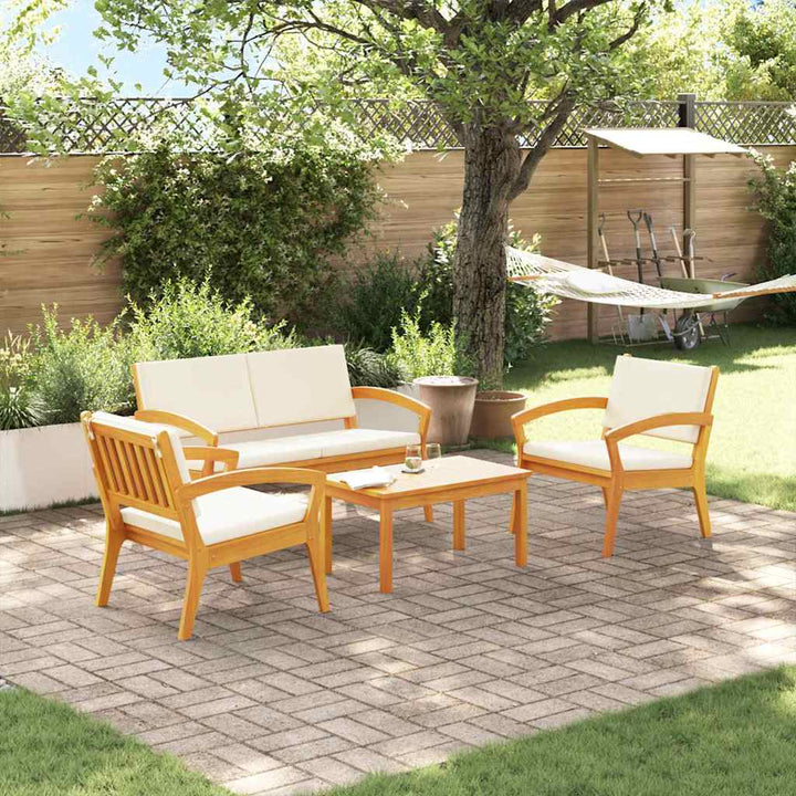 Bistrosæt med pude 4 pcs Brun Polyester