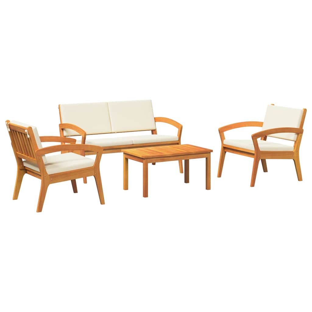 Bistrosæt med pude 4 pcs Brun Polyester