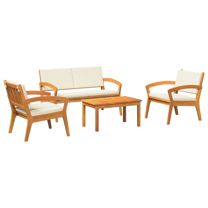 Bistrosæt med pude 4 pcs Brun Polyester
