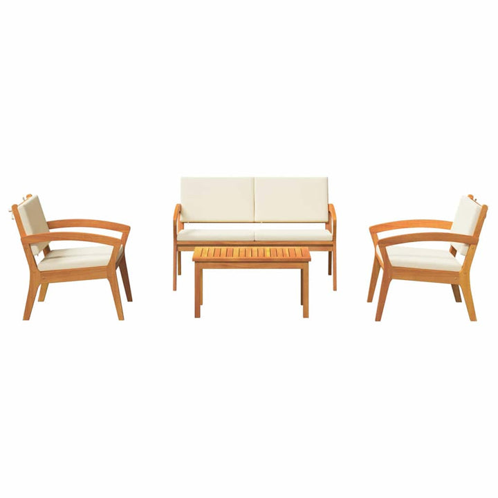 Bistrosæt med pude 4 pcs Brun Polyester