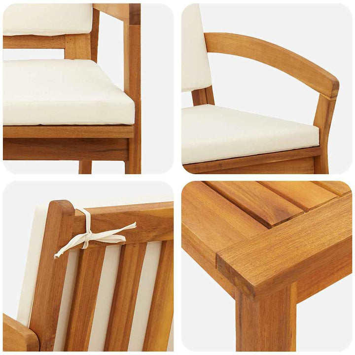 Bistrosæt med pude 5 pcs Brun Polyester