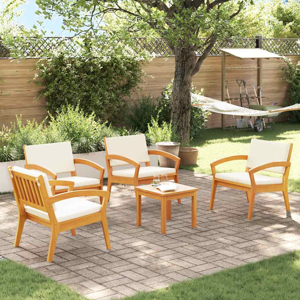 Bistrosæt med pude 5 pcs Brun Polyester