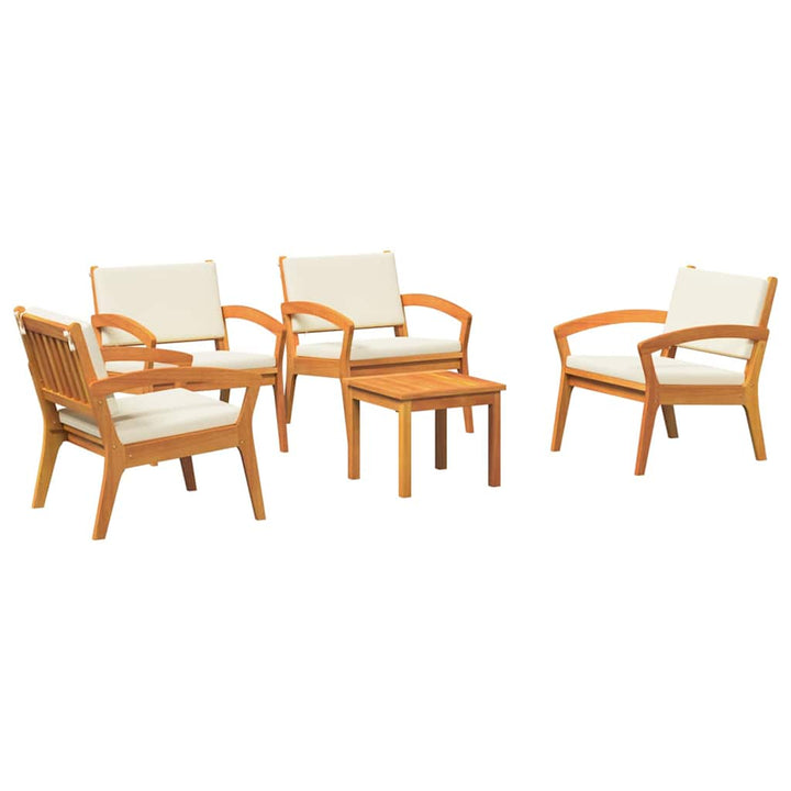Bistrosæt med pude 5 pcs Brun Polyester