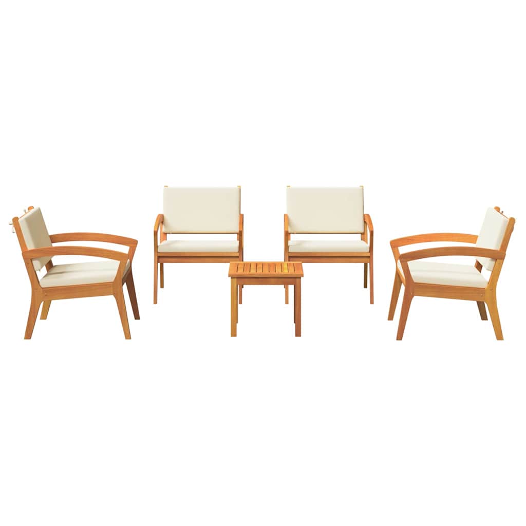 Bistrosæt med pude 5 pcs Brun Polyester