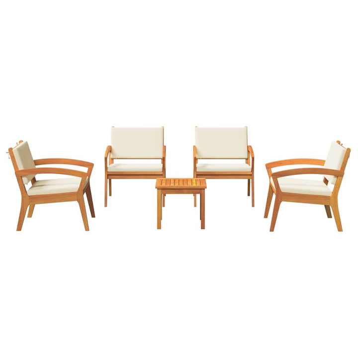 Bistrosæt med pude 5 pcs Brun Polyester