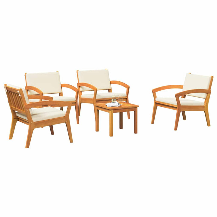 Bistrosæt med pude 5 pcs Brun Polyester