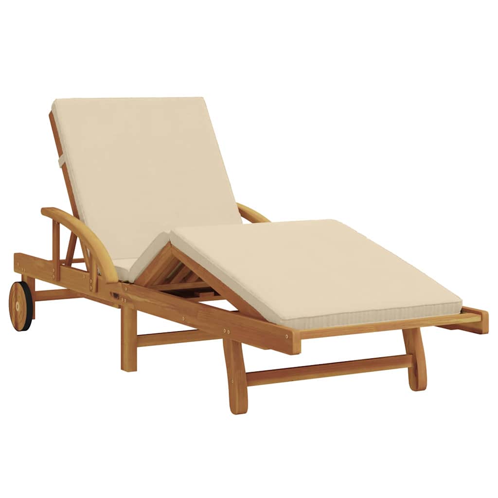 Solstol 2 stk. Massivt Akacietræ Beige