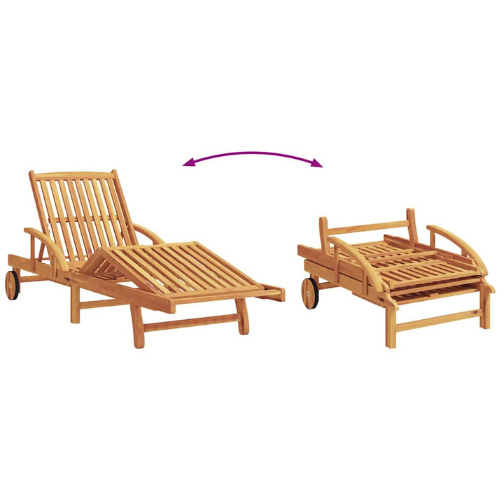 Solstol 2 pcs Gråbrun 200 x 67 x 84 cm Massivt Akacietræ