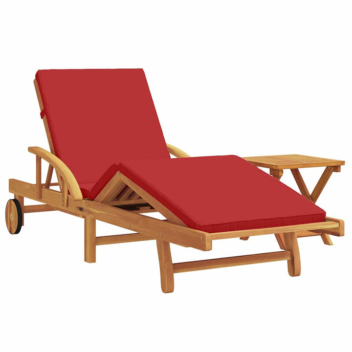 Solstol 2 pcs Rød Massivt Akacietræ
