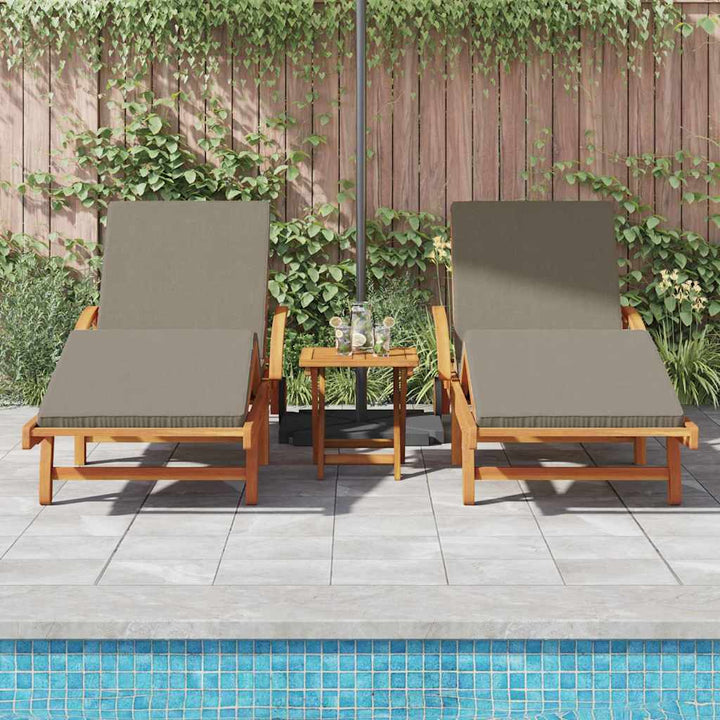 Solstol 3 pcs Gråbrun 200 x 67 x 84 cm Massivt Akacietræ