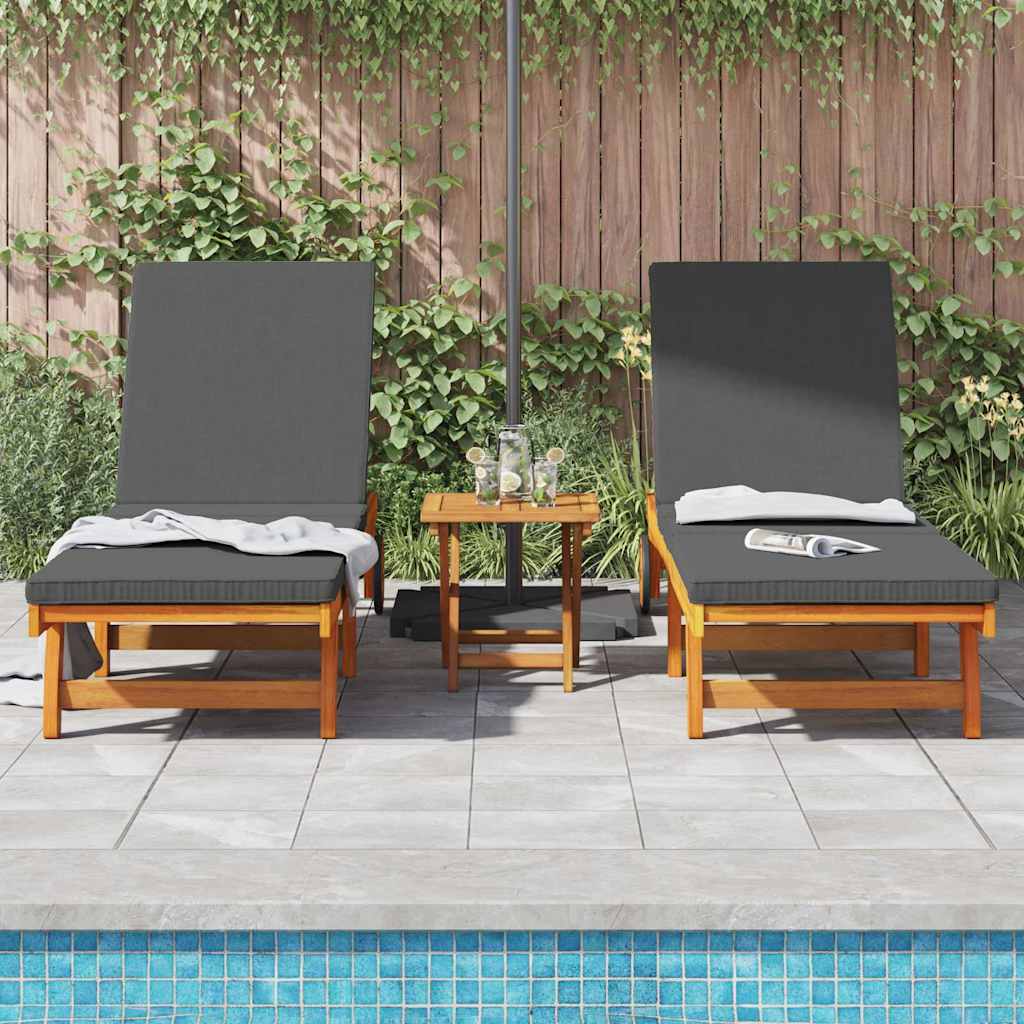 Solstol 2 pcs Brun 65 x 199 x 84 cm Massivt Akacietræ