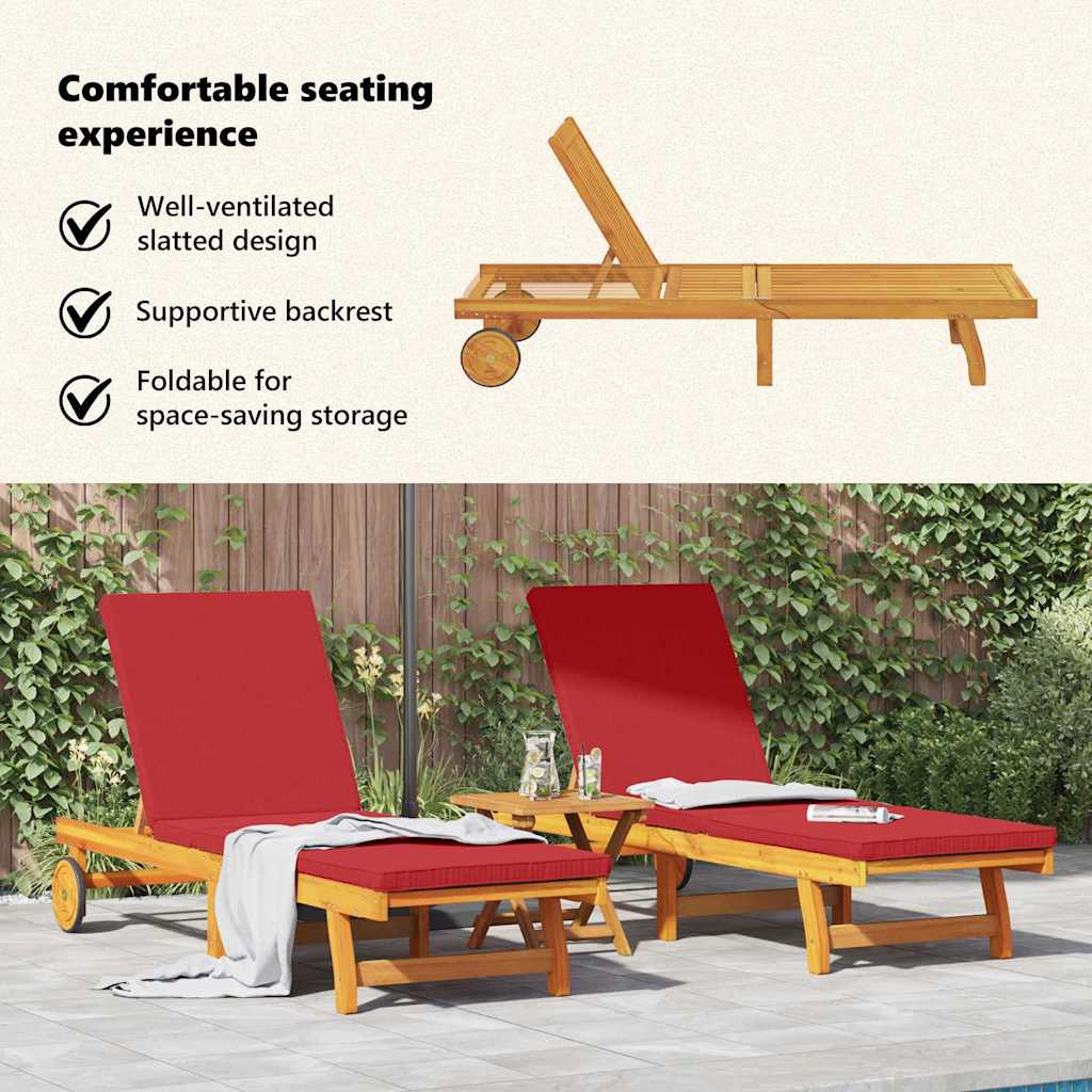 Solstol 2-person 2 pcs Brun Massivt Akacietræ