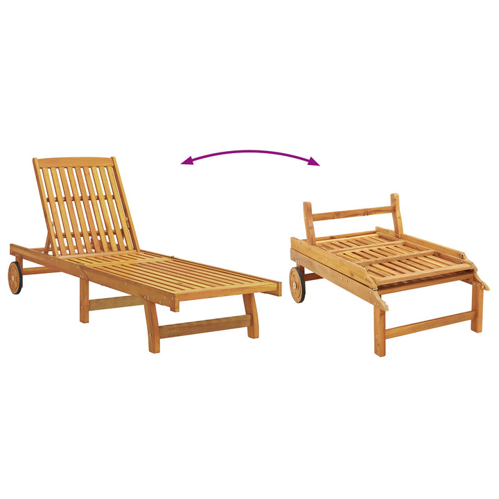 Solstol 1-person 2 pcs Brun Massivt Akacietræ