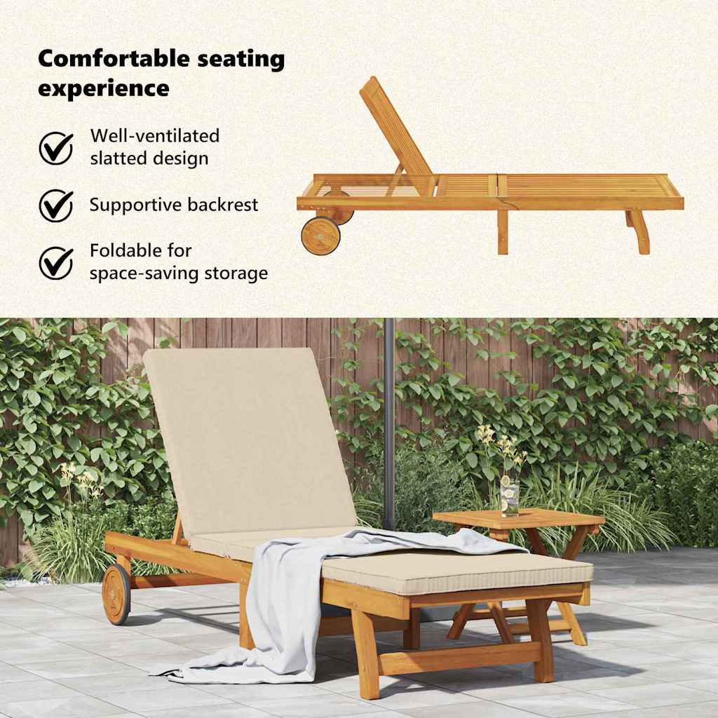 Solstol 1-person 2 pcs Brun Massivt Akacietræ