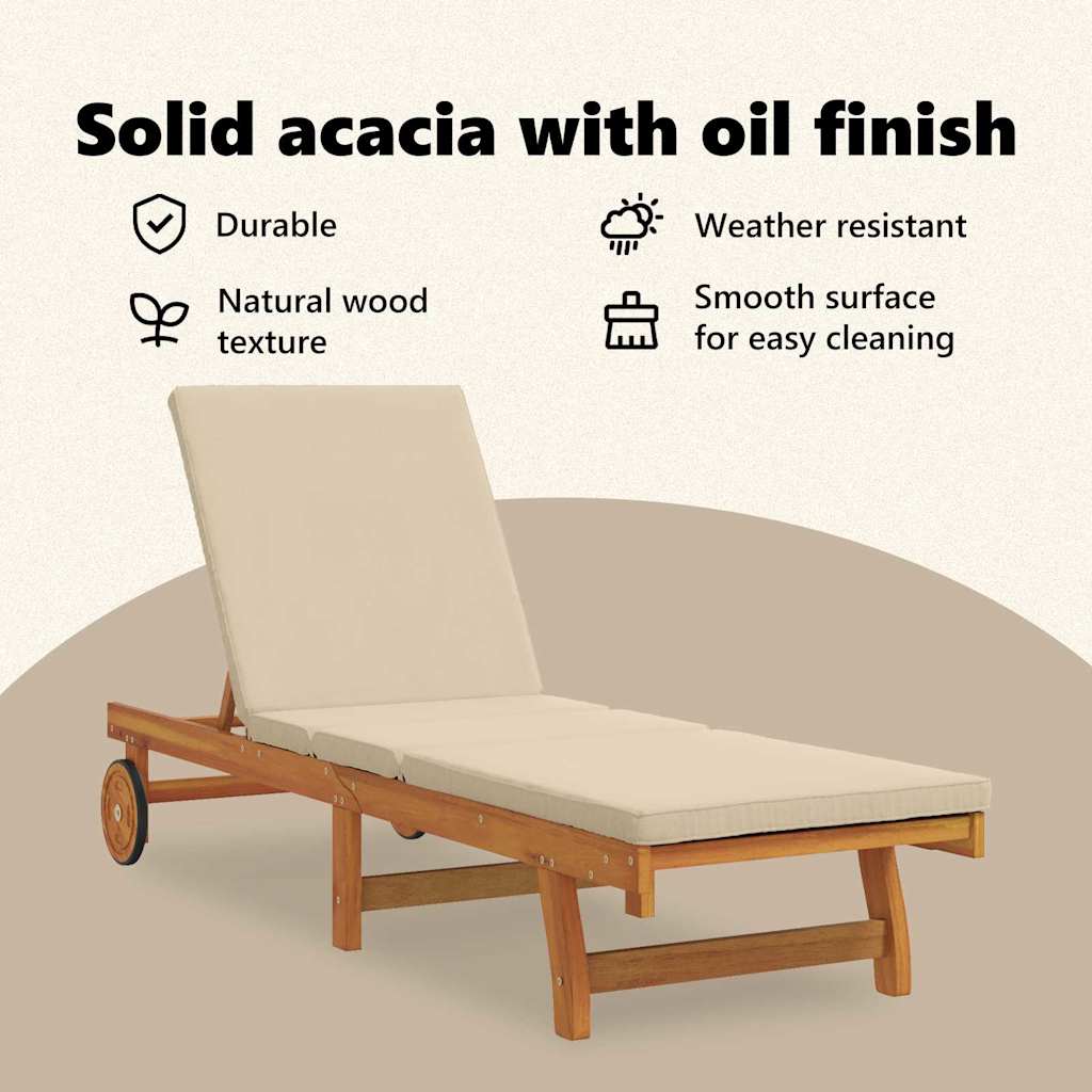 Solstol 1-person 2 pcs Brun Massivt Akacietræ