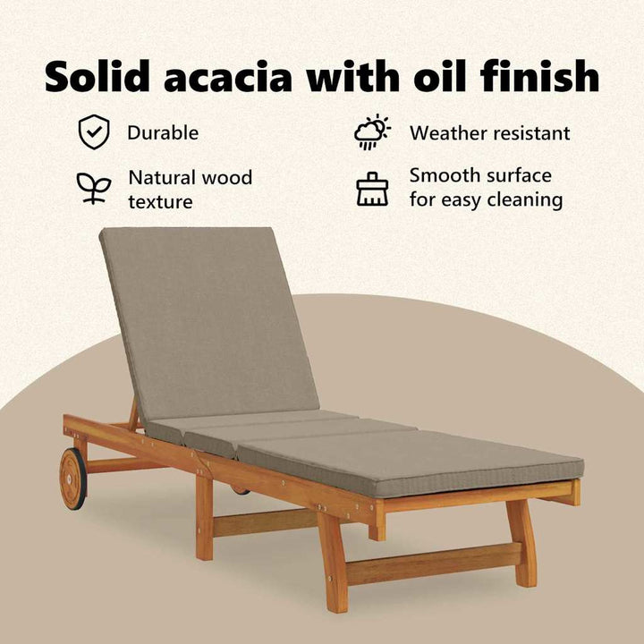 Solstol 1-person 2 pcs Brun Massivt Akacietræ