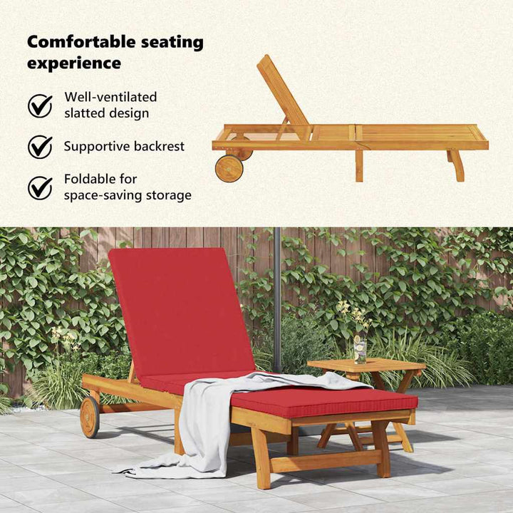 Solstol 1-person 2 pcs Brun Massivt Akacietræ