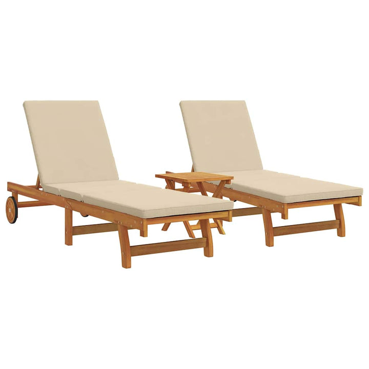 Solstol 2-person 3 pcs Brun Massivt Akacietræ