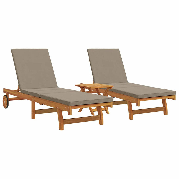 Solstol 2-person 3 pcs Brun Massivt Akacietræ