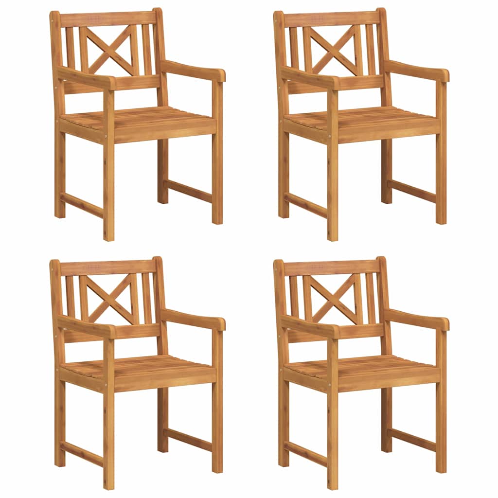 Havestole 4 pcs Naturfarvet Massivt Akacietræ