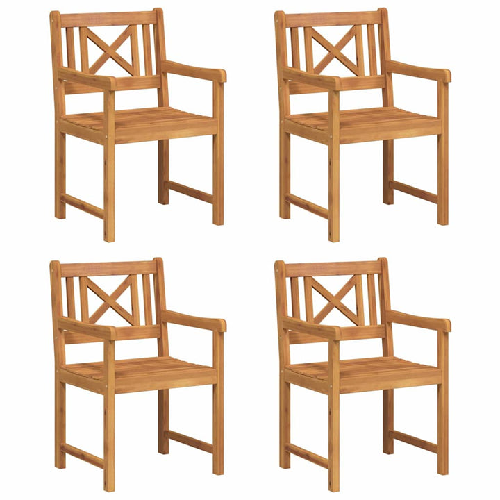 Havestole 4 pcs Naturfarvet Massivt Akacietræ