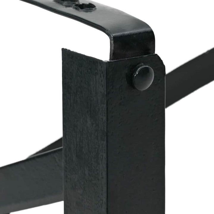 Øl Bordben 2 pcs Sort 39 x 3 x 75 cm Pulverlakeret stål