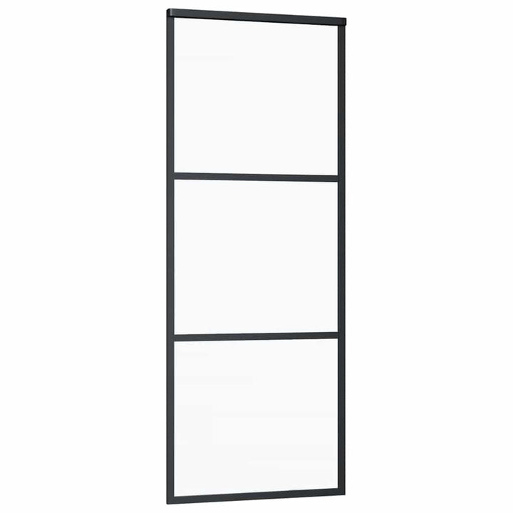 skydedør med hardwaresæt 76x205 cm sikkerhedsglas aluminium
