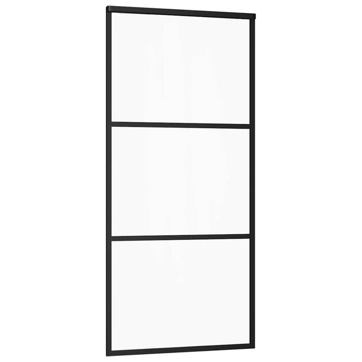 skydedør med hardwaresæt 90x205 cm sikkerhedsglas aluminium