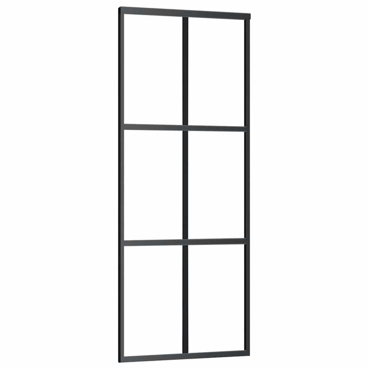 skydedør med hardwaresæt 76x205 cm sikkerhedsglas aluminium