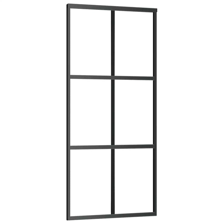 skydedør med hardwaresæt 90x205 cm sikkerhedsglas aluminium