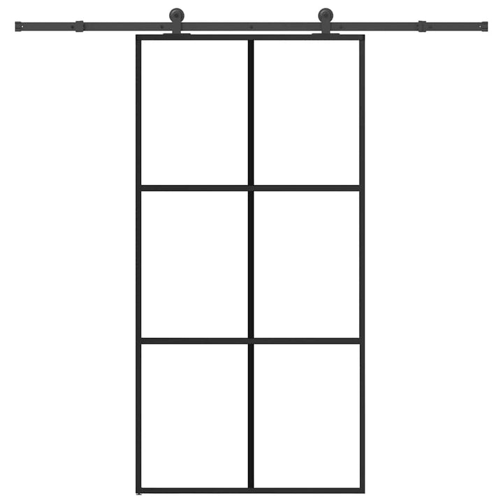skydedør m. monteringssæt 102x205cm sikkerhedsglas og aluminium