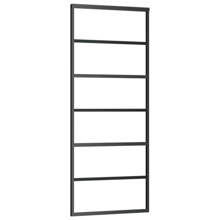 skydedør med hardwaresæt 76x205 cm sikkerhedsglas aluminium