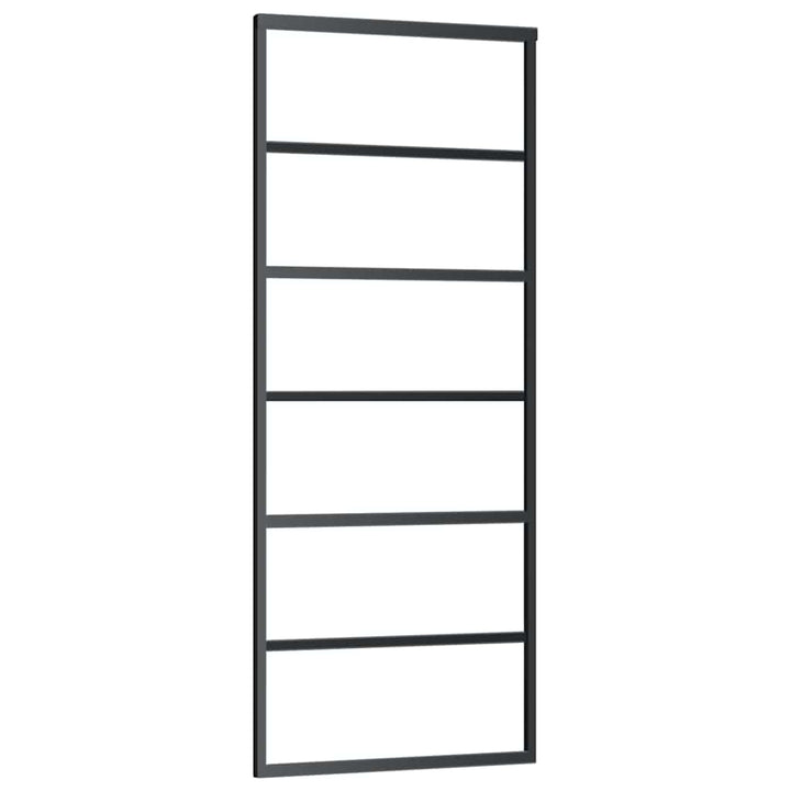 skydedør med hardwaresæt 76x205 cm sikkerhedsglas aluminium
