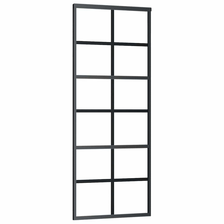 skydedør med hardwaresæt 76x205 cm sikkerhedsglas aluminium