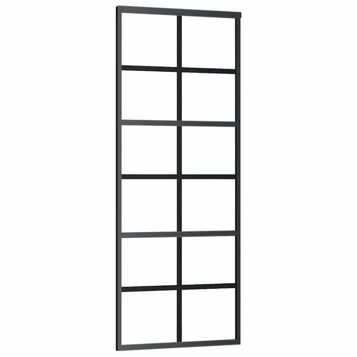 skydedør med hardwaresæt 76x205 cm sikkerhedsglas aluminium
