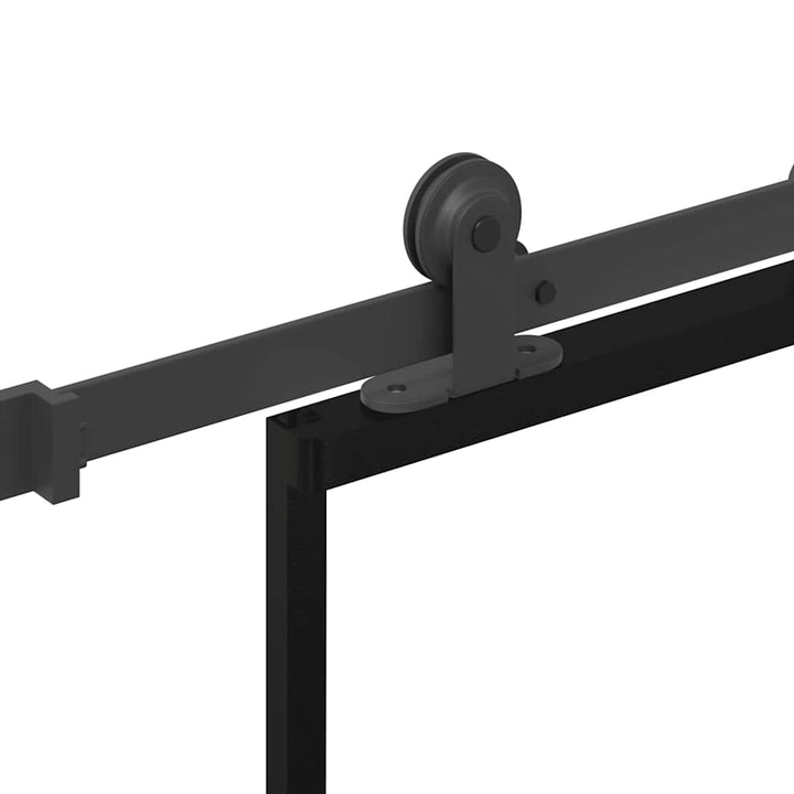 skydedør med hardwaresæt 90x205 cm sikkerhedsglas aluminium