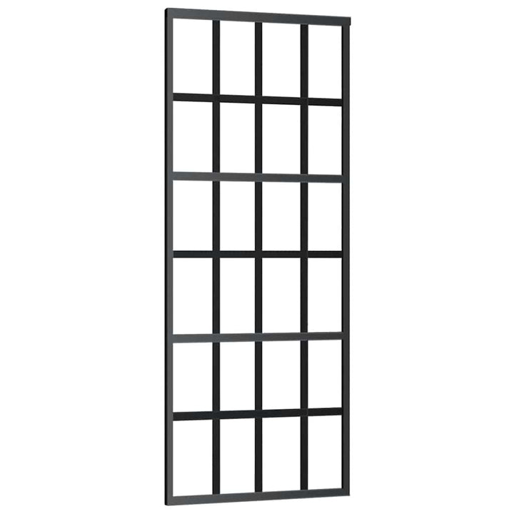 skydedør med hardwaresæt 76x205 cm sikkerhedsglas aluminium