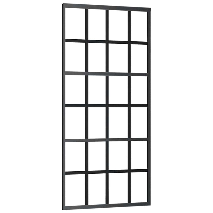 skydedør med hardwaresæt 90x205 cm sikkerhedsglas aluminium