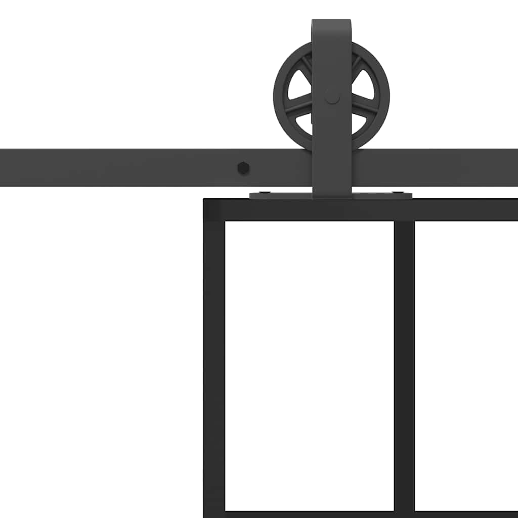 skydedør med hardwaresæt 90x205 cm sikkerhedsglas aluminium