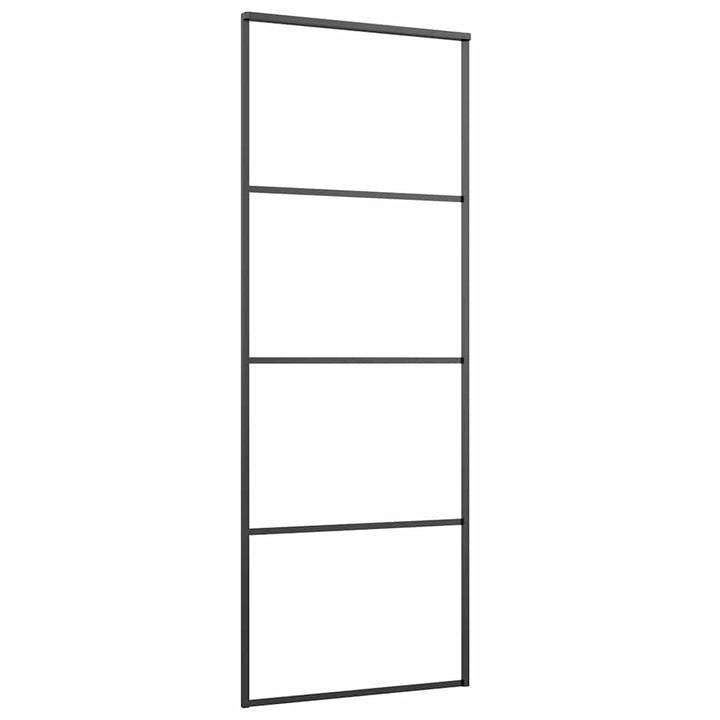 skydedør med hardwaresæt 76x205 cm sikkerhedsglas aluminium
