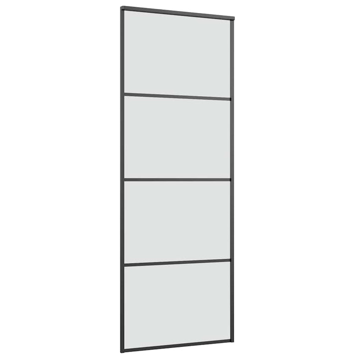 skydedør med hardwaresæt 76x205 cm sikkerhedsglas aluminium