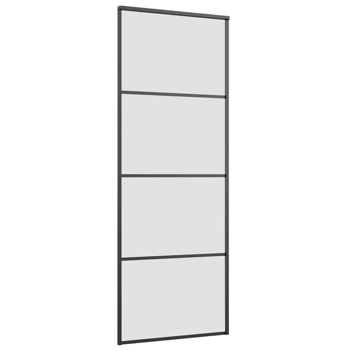 skydedør med hardwaresæt 76x205 cm sikkerhedsglas aluminium