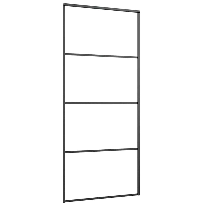 skydedør med hardwaresæt 90x205 cm sikkerhedsglas aluminium